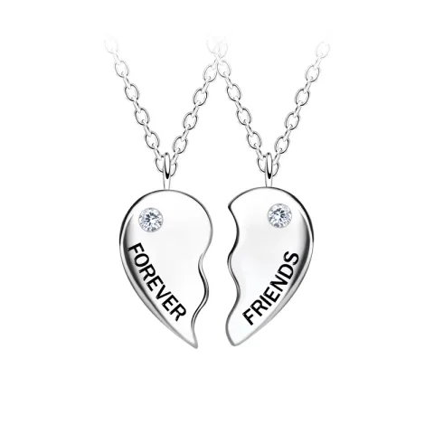 Best friends Herz Set mit 2 Halskette aus Silber - Little Ones