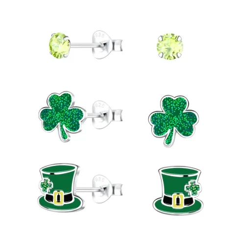 Kleeblatt Kinderohrringe in Silber - Little Ones