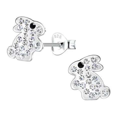 Kaninchen Bergkristall Ohrringe in Silber - Little Ones