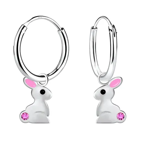 Kaninchen Bergkristall Kreole in Silber - Little Ones