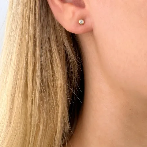 Diamant Solitärohrstecker in 14 Karat Gold mit Diamant