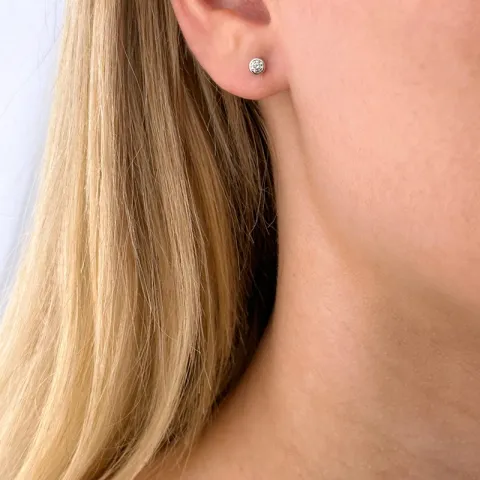 2 x 0,10 ct Weißgold Solitärohrstecker in 14 Karat Weißgold mit Diamant
