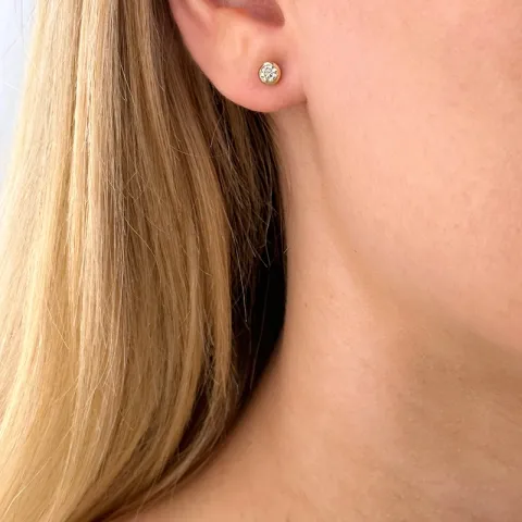 Diamant Solitärohrstecker in 14 Karat Gold mit Diamant