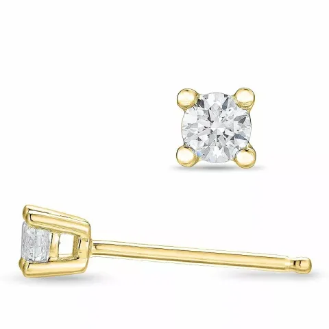 2 x 0,10 ct Diamant Solitärohrstecker in 14 Karat Gold mit Diamant 