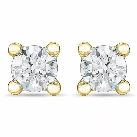 2 x 0,10 ct Diamant Solitärohrstecker in 14 Karat Gold mit Diamant 