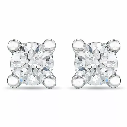 2 x 0,10 ct Diamant Solitärohrstecker in 14 Karat Weißgold mit Diamant 