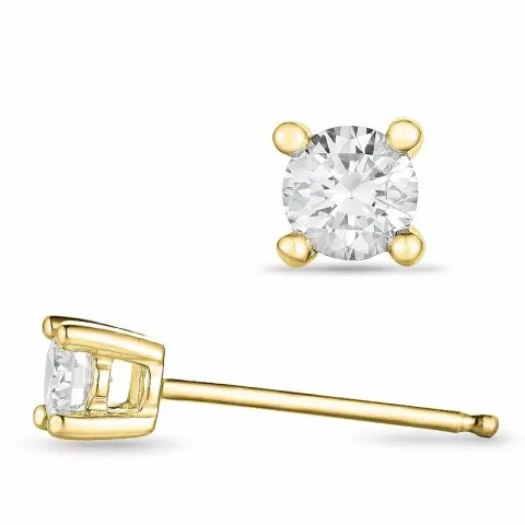 2 x 0,15 ct Solitärohrstecker in 14 Karat Gold mit Diamant