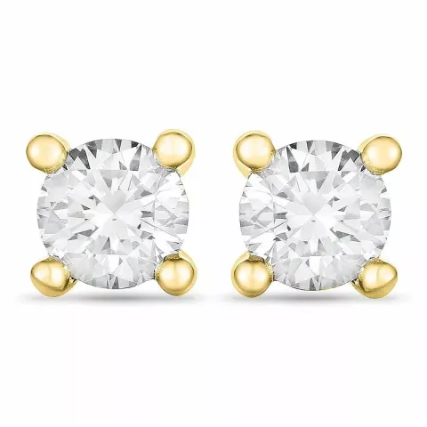 2 x 0,15 ct Solitärohrstecker in 14 Karat Gold mit Diamant