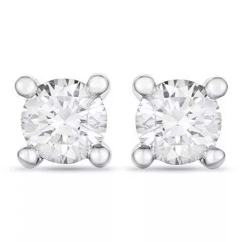 2 x 0,15 ct Solitärohrstecker in 14 Karat Weißgold mit Diamant