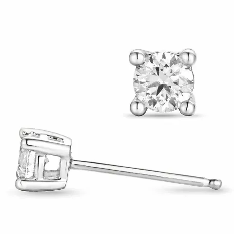 2 x 0,20 ct Diamant Solitärohrstecker in 14 Karat Weißgold mit Diamant