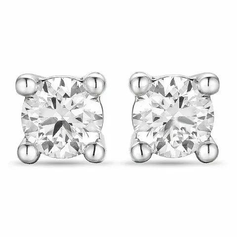 2 x 0,20 ct Diamant Solitärohrstecker in 14 Karat Weißgold mit Diamant
