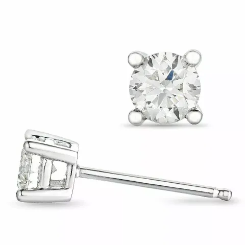 weißen Diamant Solitärohrstecker in 14 Karat Weißgold mit Diamant