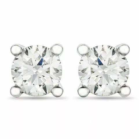 weißen Diamant Solitärohrstecker in 14 Karat Weißgold mit Diamant
