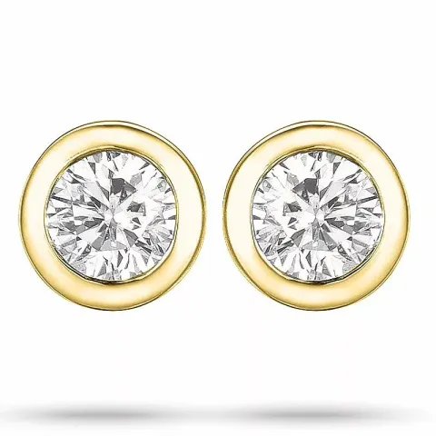 Diamant Solitärohrstecker in 14 Karat Gold mit Diamant