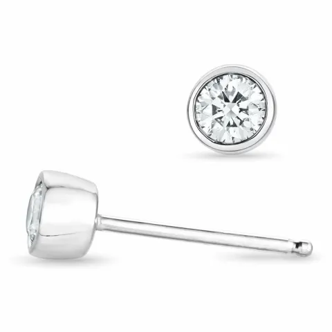 2 x 0,15 ct Weißgold Solitärohrstecker in 14 Karat Weißgold mit Diamant