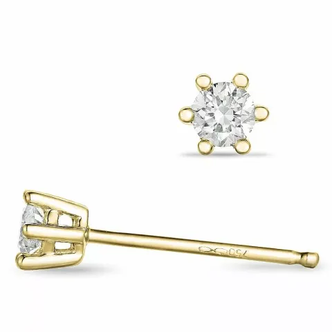 2 x 0,10 ct Diamant Solitärohrstecker in 14 Karat Gold mit Diamant 