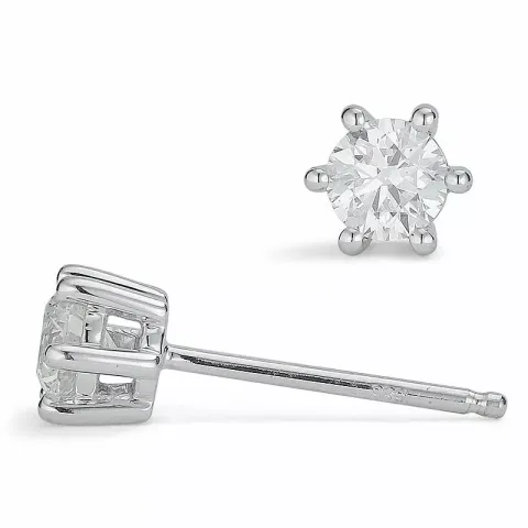 2 x 0,26 ct Diamant Solitärohrstecker in 14 Karat Weißgold mit Diamant