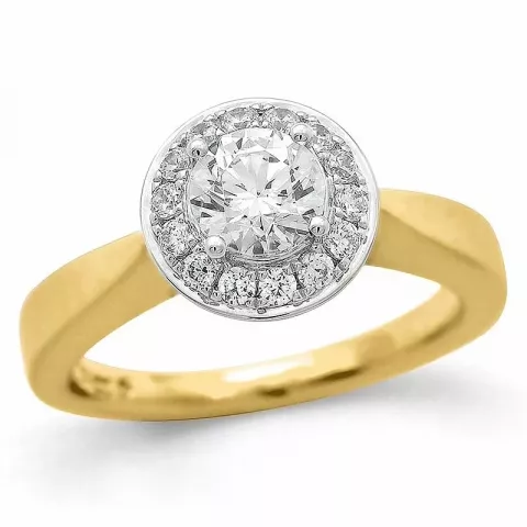 Brillant Ring in 14 Karat Gold- und Weißgold 0,75 ct 0,26 ct