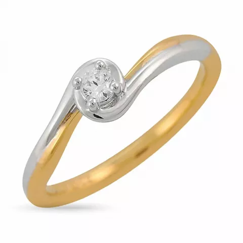 Ring in 14 Karat Gold- und Weißgold 0,11 ct