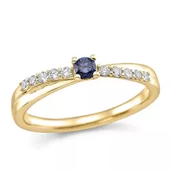 Kollektionsmuster blauem Saphir Ring in 14 Karat Gold 0,15 ct 