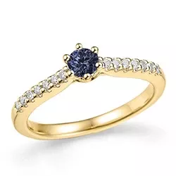 eng blauem Saphir Ring in 14 Karat Gold 0,14 ct 