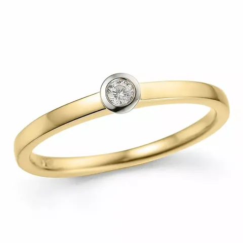 Diamantring in 14 Karat Gold- und Weißgold 0,05 ct