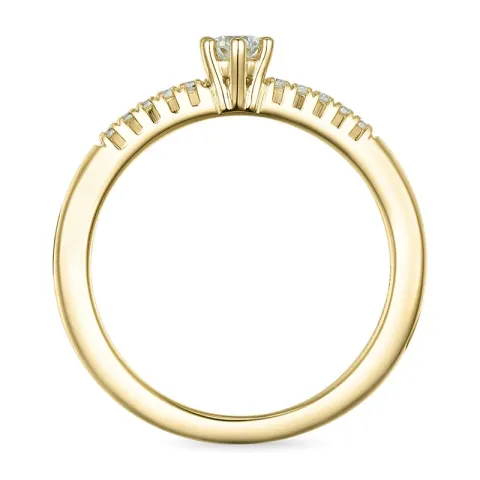 echten Diamant Gold Ring in 14 Karat Gold 0,11 ct 0,06 ct