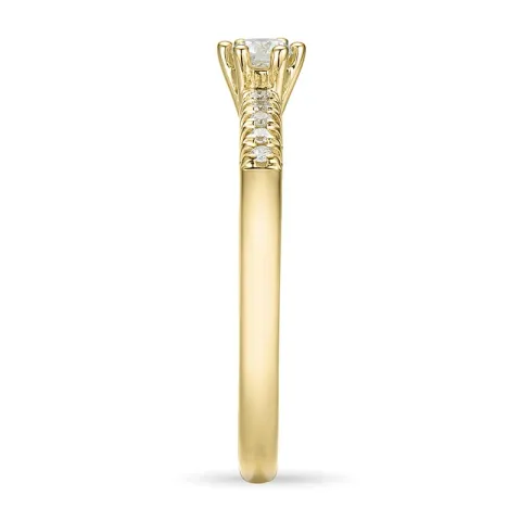 echten Diamant Gold Ring in 14 Karat Gold 0,11 ct 0,06 ct