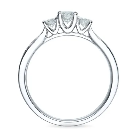 echten Diamant Ring in 14 Karat Weißgold 0,30 ct 2 x 0,10 ct 0,11 ct