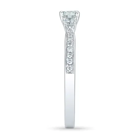 echten Diamant Ring in 14 Karat Weißgold 0,30 ct 2 x 0,10 ct 0,11 ct