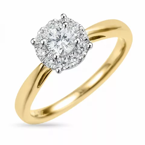 echten Diamant Ring in 14 Karat Gold- und Weißgold 0,31 ct 0,22 ct