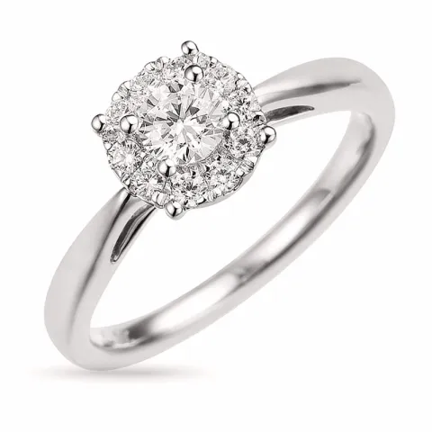 echten Diamant Ring in 14 Karat Weißgold 0,31 ct 0,22 ct