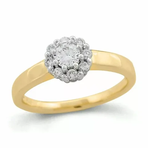 Runder Diamantring in 14 Karat Gold 0,26 ct 0,24 ct