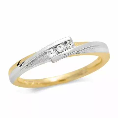 abstraktem Diamantring in 14 Karat Gold- und Weißgold 0,07 ct