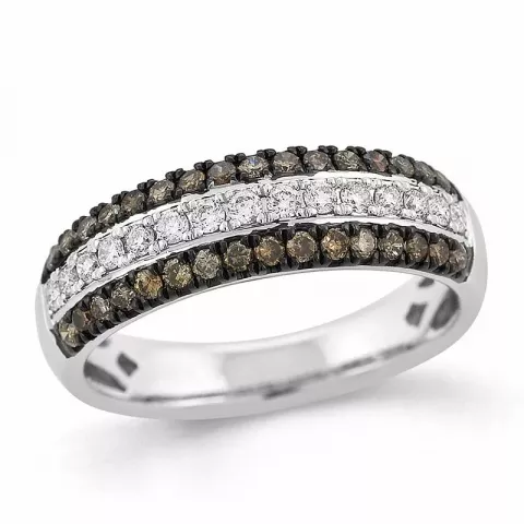 schwarz Diamant Ring in 14 Karat Gold- und Weißgold 0,225 ct 0,32 ct