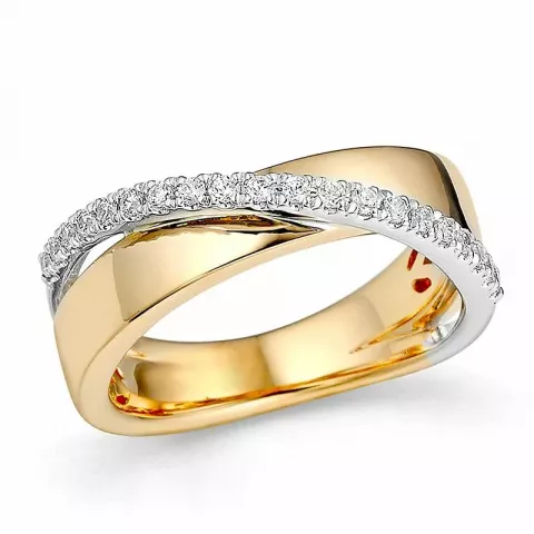 abstraktem Diamant Ring in 14 Karat Gold- und Weißgold 0,2 ct