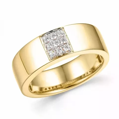 Breit diamant gold ring in 14 karat gold 0,126 ct