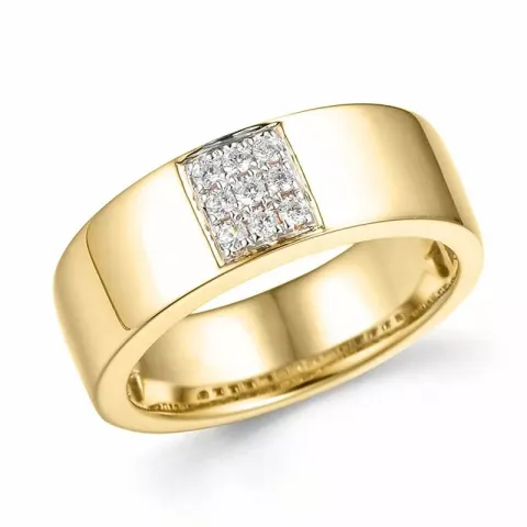 Breit diamant gold ring in 14 karat gold 0,126 ct