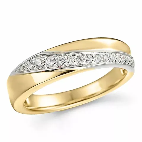 Brillantring in 14 Karat Gold- und Weißgold 0,13 ct