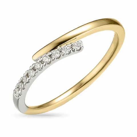 Diamantring in 14 Karat Gold- und Weißgold 0,06 ct