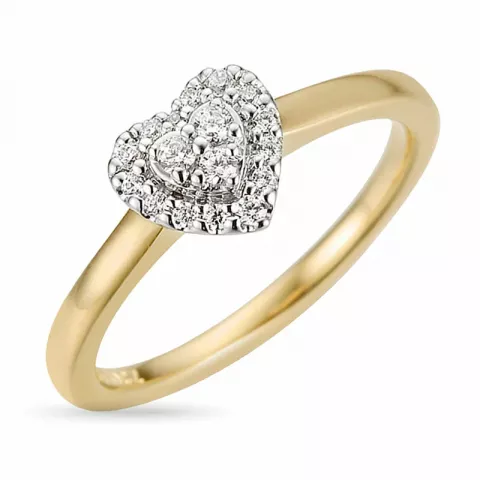Herz Diamant Ring in 14 Karat Gold- und Weißgold 0,153 ct