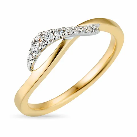 Diamantring in 14 Karat Gold- und Weißgold 0,09 ct