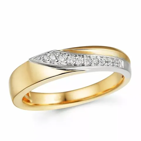 Diamant Ring in 14 Karat Gold- und Weißgold 0,08 ct