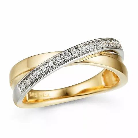 Diamant Ring in 14 Karat Gold- und Weißgold 0,16 ct