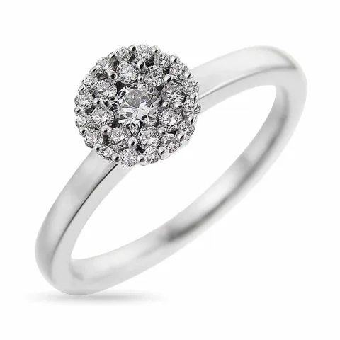 runder Diamant Ring in 14 Karat Weißgold 0,11 ct 0,192 ct