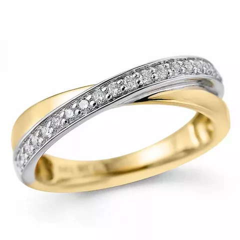 abstraktem Diamant Ring in 14 Karat Gold- und Weißgold 0,201 ct
