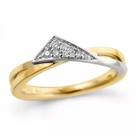 abstraktem Diamant Ring in 14 Karat Gold- und Weißgold 0,08 ct