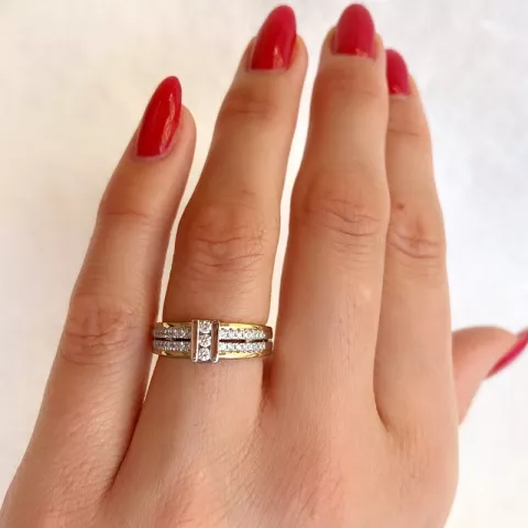 Diamant Ring in 14 Karat Gold- und Weißgold 0,257 ct