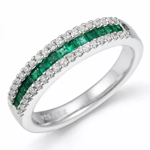 Smaragd Diamantring in 14 Karat Gold 0,19 ct 0,40 ct