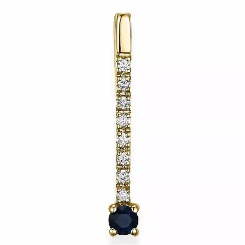Trendy Saphir Diamantanhänger in 14 karat Gold 0,07 ct 0,14 ct